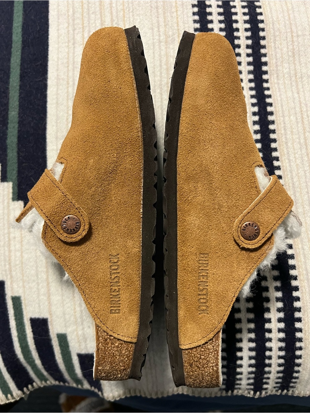 Birkenstock: Boston Shearling Suede Clog - Mink - Size 39 Women - Picture 7 of 12